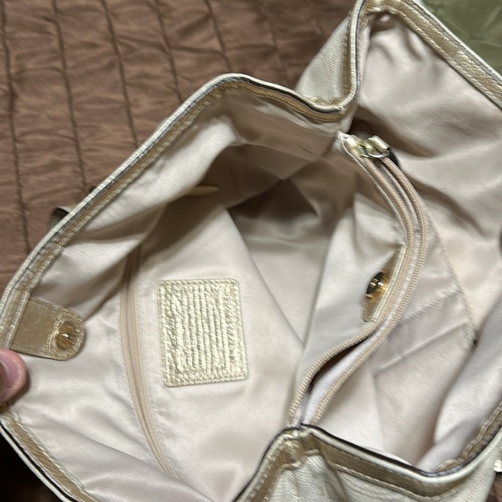 COACH Authentic Women Shoulder Tote Bag Signature Canvas Yellow Gold Color - Picture 3 of 7